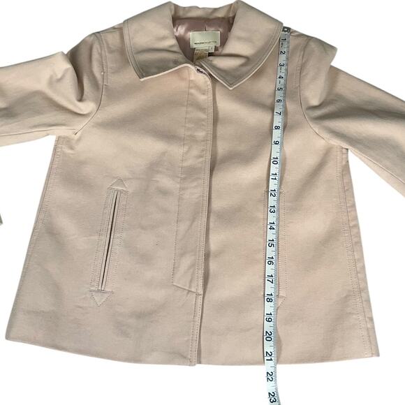 Maxazria Collection Blush Pink Button-Down Jacket 100% Cotton Shell, Size Small - Picture 10 of 11